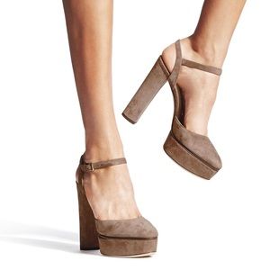 ⚡️Suede Jimmy Choo Block Heels🤍